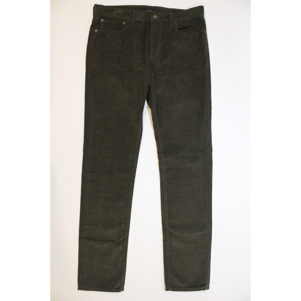 J. Crew Factory Slim Fit Flex Corduroy Pants in Dark Green Sz 32x34 J7334 Casual